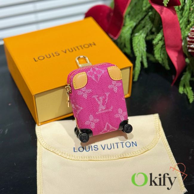 Okify Louis Vuitton Pink Suitcase Bag Charm  - 1