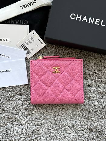 Okify CC Pink Caviar Small Wallet 11x10x2cm