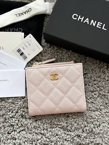 Okify CC Light Pink Caviar Small Wallet 11x10x2cm