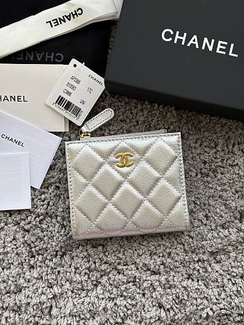 Okify CC Silver Caviar Small Wallet 11x10x2cm