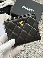 Okify CC Black Lambskin Gold Hardware Small Wallet 11x10x2cm - 3