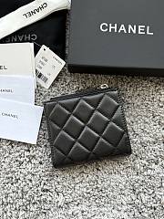 Okify CC Black Lambskin Silver Hardware Small Wallet 11x10x2cm - 4