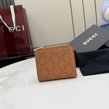 Okify Gucci Brown Small Wallet 876086 10x8cm