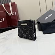 Okify Gucci Black Denim Small Wallet 876086 10x8cm - 4