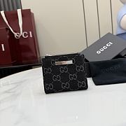 Okify Gucci Black Denim Small Wallet 876086 10x8cm - 1