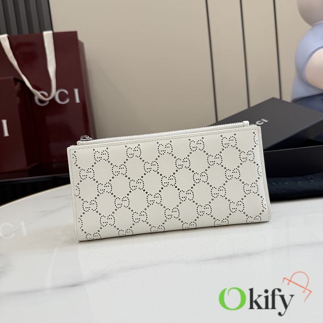 Okify Gucci White Long Wallet 876085 19x10x1.5cm - 1