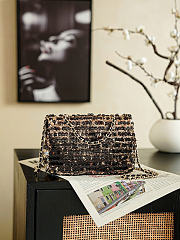 Okify CC Black Sequin Gold Flap Bag 20x13x7cm - 3