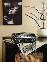 Okify CC Black Sequin Silver Flap Bag 20x13x7cm - 6