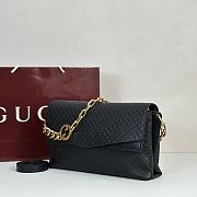 Okify Gucci Large Chain Shoulder Bag Black Leather 857362 36x19.5x9.5cm - 3