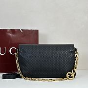 Okify Gucci Large Chain Shoulder Bag Black Leather 857362 36x19.5x9.5cm - 6