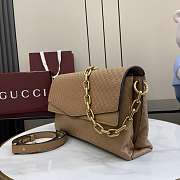 Okify Gucci Large Chain Shoulder Bag Brown Leather 857362 36x19.5x9.5cm - 6