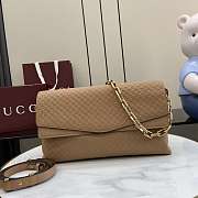 Okify Gucci Large Chain Shoulder Bag Brown Leather 857362 36x19.5x9.5cm - 1
