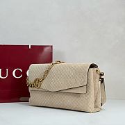 Okify Gucci Large Chain Shoulder Bag Beige Suede 857362 36x19.5x9.5cm - 3