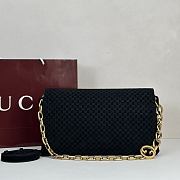 Okify Gucci Large Chain Shoulder Bag Black Suede 857362 36x19.5x9.5cm - 5