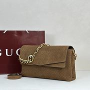 Okify Gucci Large Chain Shoulder Bag Brown Suede 857362 36x19.5x9.5cm - 5