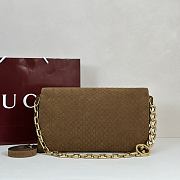 Okify Gucci Large Chain Shoulder Bag Brown Suede 857362 36x19.5x9.5cm - 4