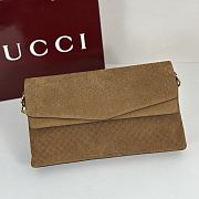 Okify Gucci Large Chain Shoulder Bag Brown Suede 857362 36x19.5x9.5cm - 2