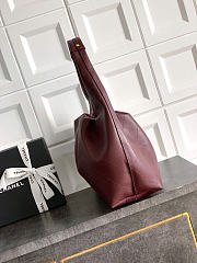 Okify CC 26C Hobo Bag Red Burgundy Soft Calfskin 35x45x12cm - 4