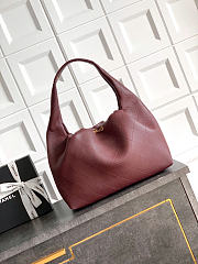 Okify CC 26C Hobo Bag Red Burgundy Soft Calfskin 35x45x12cm - 3