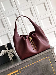 Okify CC 26C Hobo Bag Red Burgundy Soft Calfskin 35x45x12cm - 1
