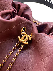 Okify CC 26C Hobo Bag Red Burgundy Soft Calfskin 35x45x12cm - 2