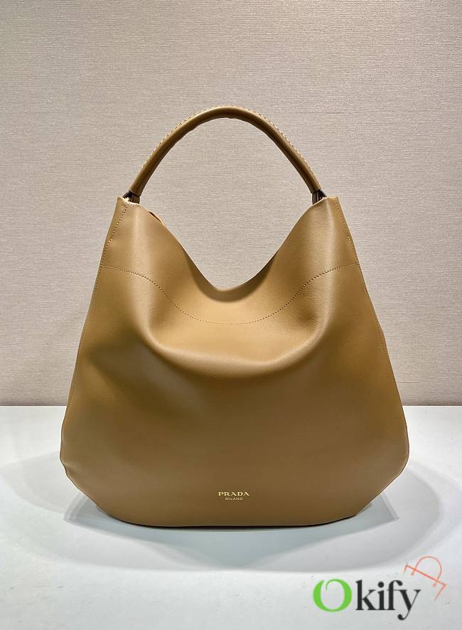Okify Prada Large Shoulder Bag Brown Leather 1BC219 45x43x11cm - 1