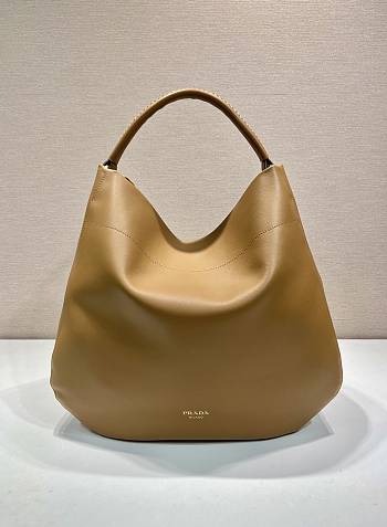 Okify Prada Large Shoulder Bag Brown Leather 1BC219 45x43x11cm