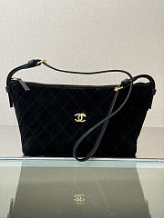 Okify CC 26A Clutch Bag Black Suede 19x13x8cm - 1