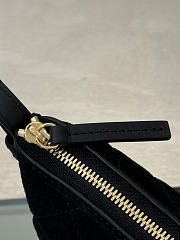 Okify CC 26A Clutch Bag Black Suede 19x13x8cm - 4