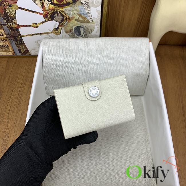 Okify Hermes R.M.S White Card Holder 10.5x7x2cm - 1