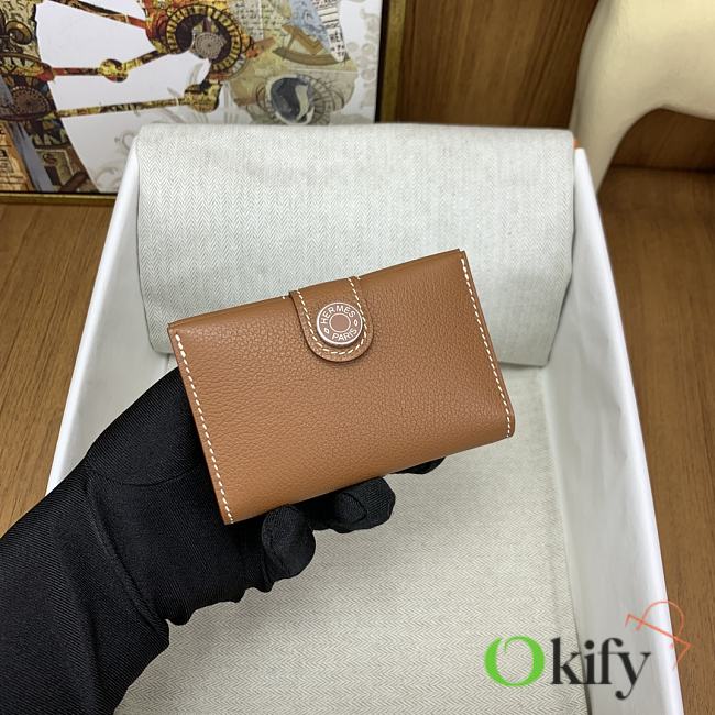 Okify Hermes R.M.S Brown Card Holder 10.5x7x2cm - 1
