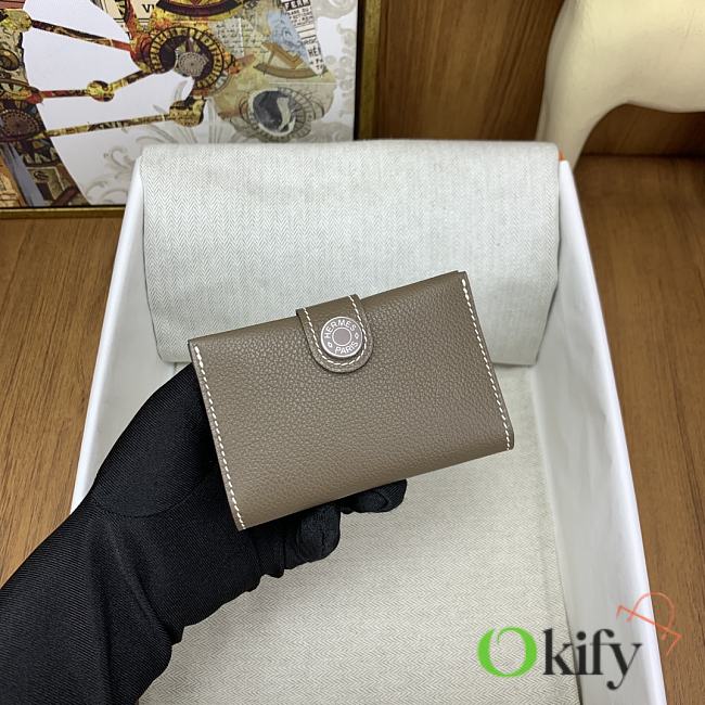 Okify Hermes R.M.S Gray Card Holder 10.5x7x2cm - 1