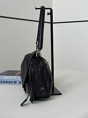 Okify Fendi Mamma Baguette Bag Black Cracked Leather 26x16x9cm - 3