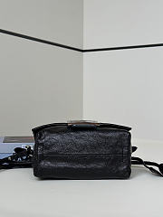 Okify Fendi Mamma Baguette Bag Black Cracked Leather 16x12x8cm - 4