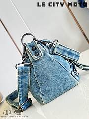 Okify Balenciaga Le City Moto Bag Denim Blue 28x18x14cm  - 3