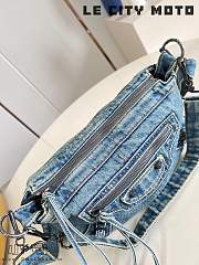 Okify Balenciaga Le City Moto Bag Denim Blue 28x18x14cm  - 6