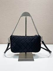 Okify Prada Quilted Tessuto Nylon Bag Black 1BH026 25x14x6.5cm - 6