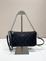 Okify Prada Quilted Tessuto Nylon Bag Black 1BH026 25x14x6.5cm - 1