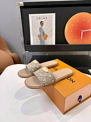 Okify Louis Vuitton Beige Women Slides (has big size) - 5