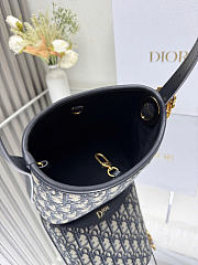 Okify Dior Medaillon Bag Blue Oblique 19.5x18.5x11.5cm - 3