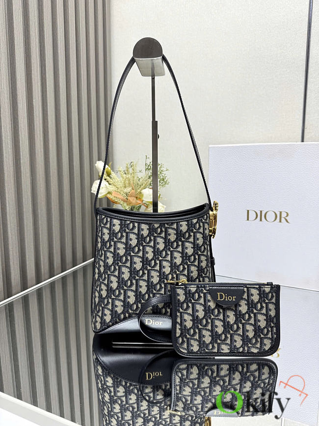 Okify Dior Medaillon Bag Blue Oblique 19.5x18.5x11.5cm - 1
