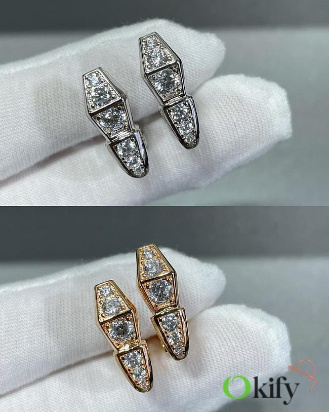 Okify Bvlgari Rose Gold/Silver Earrings With Diamond 10856 - 1