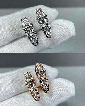 Okify Bvlgari Rose Gold/Silver Earrings With Diamond 10856
