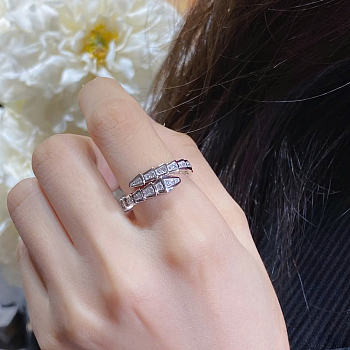 Okify Bvlgari Silver Ring With Diamond 29914
