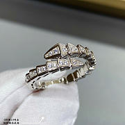 Okify Bvlgari Silver Ring With Diamond 29914 - 5