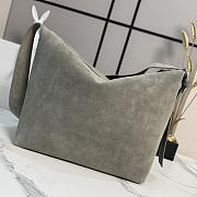 Okify Loewe Loop Hobo Bag Gray Suede 26x24.5x13cm - 4