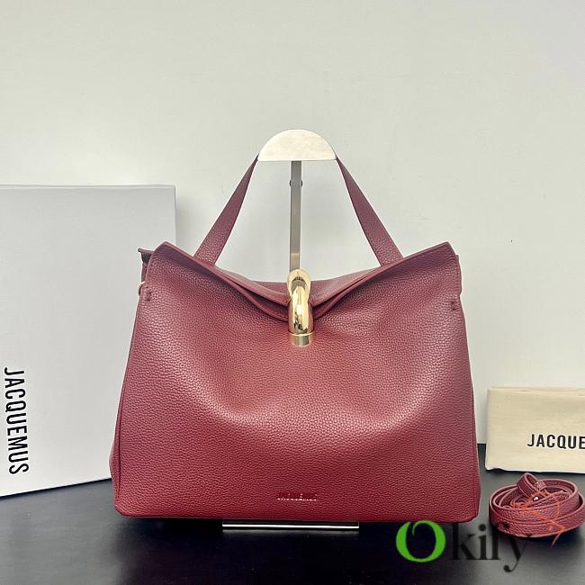 Okify Jacquemus Valerie Bag Red Burgundy 32x20x11cm - 1