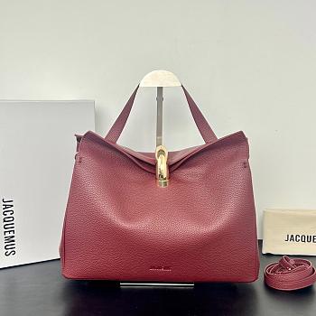Okify Jacquemus Valerie Bag Red Burgundy 32x20x11cm
