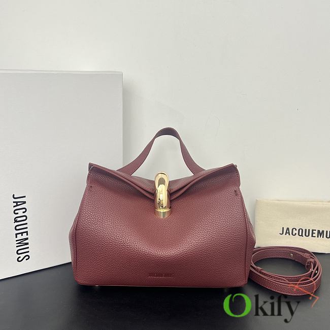 Okify Jacquemus Valerie Bag Red Burgundy 24x14x7.5cm - 1
