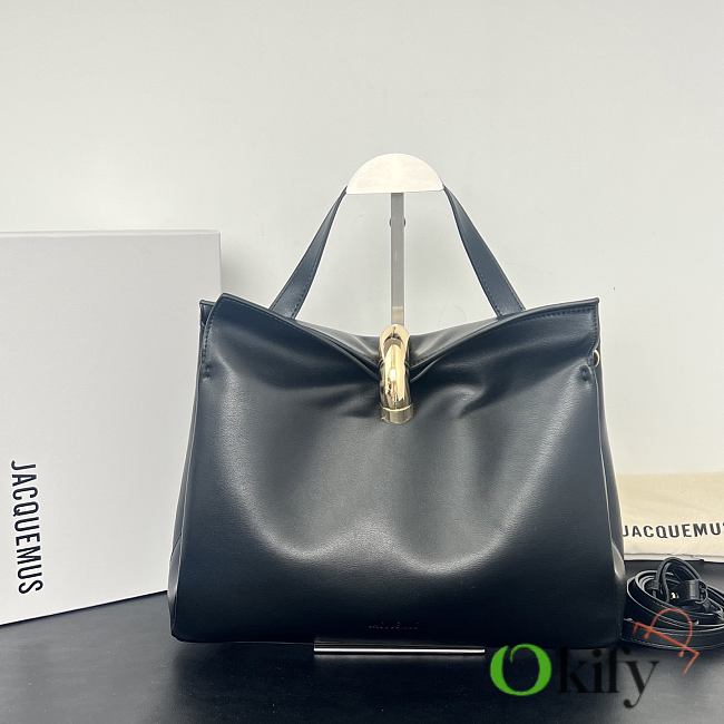 Okify Jacquemus Valerie Bag Black Plain 32x20x11cm - 1